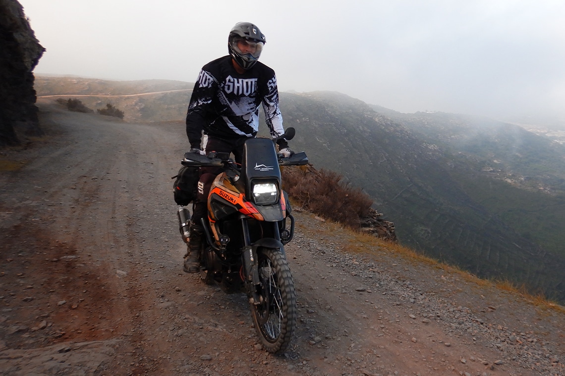 Camille Lacourt sur la V-Strom 1050 au V-Strom Experience