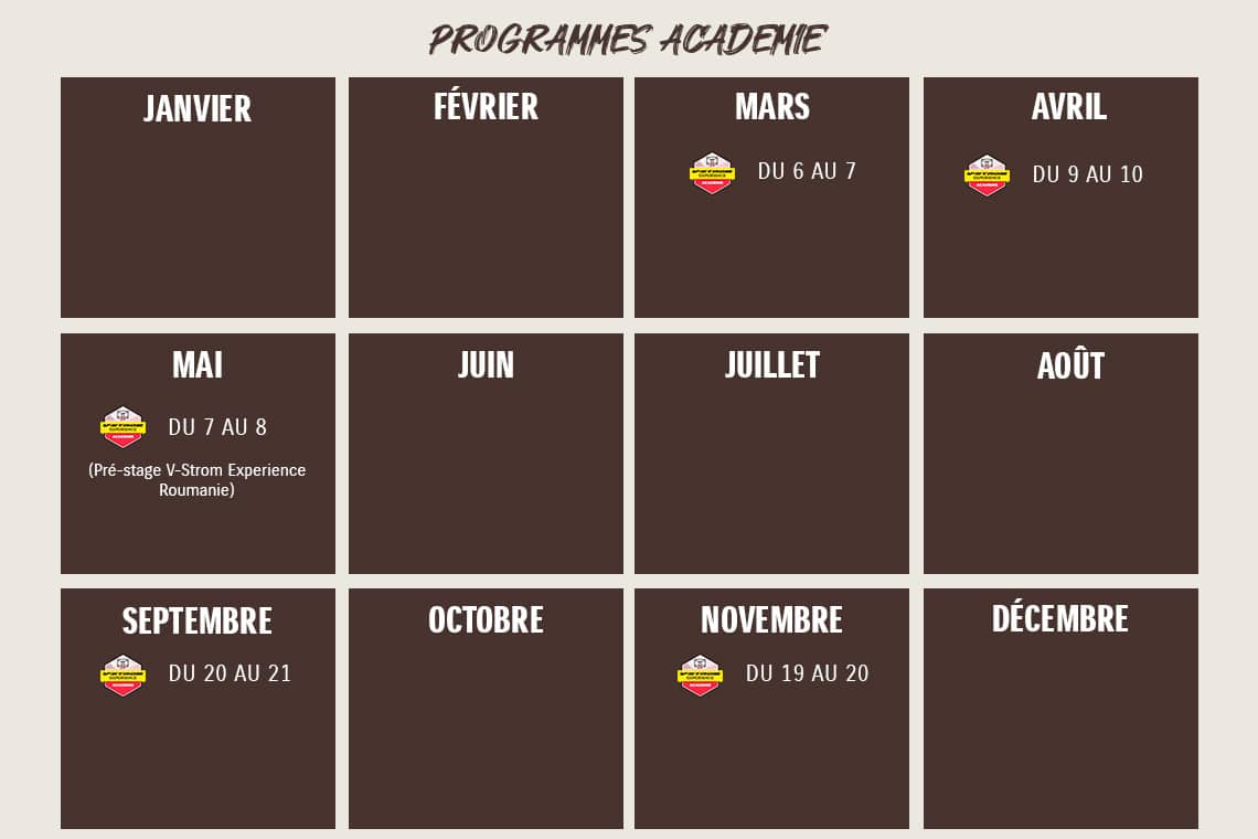 Calendrier V-Strom Experience 2026