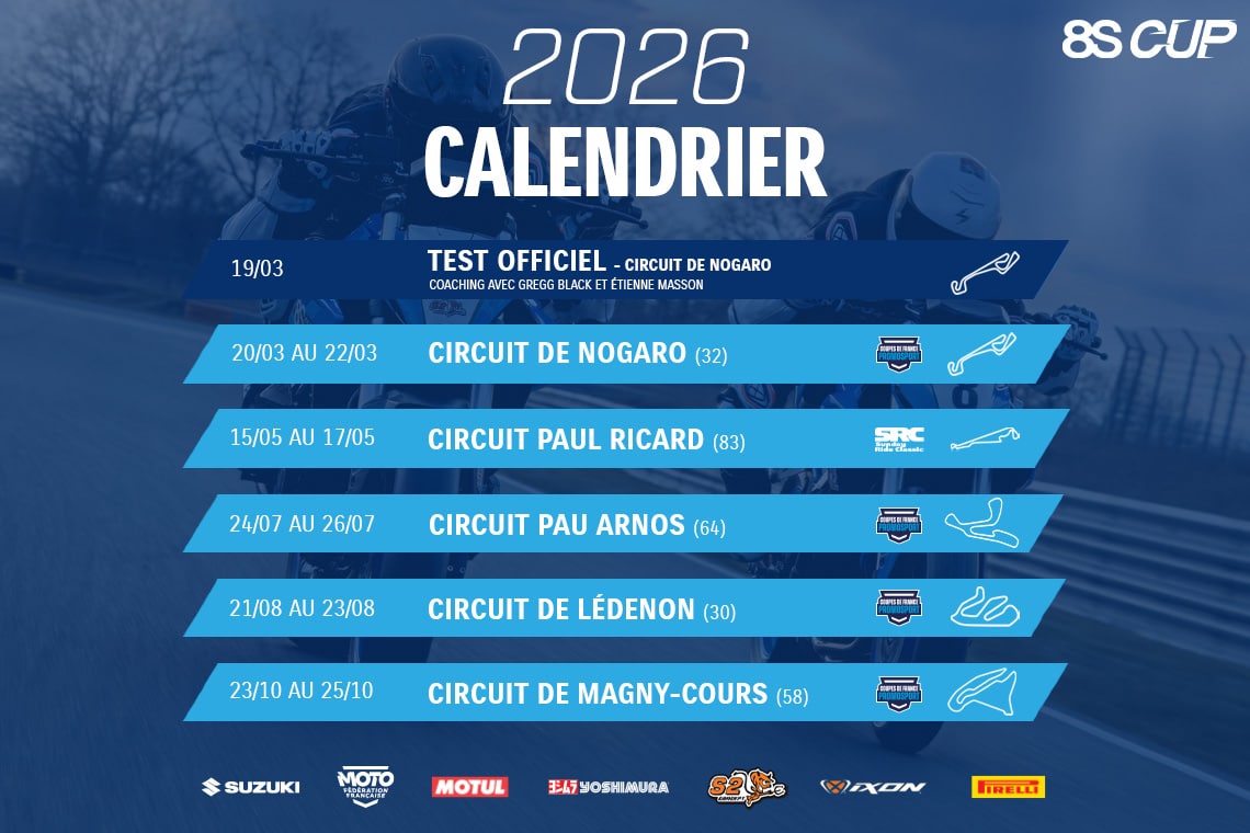 Calendrier 8S Cup 2026